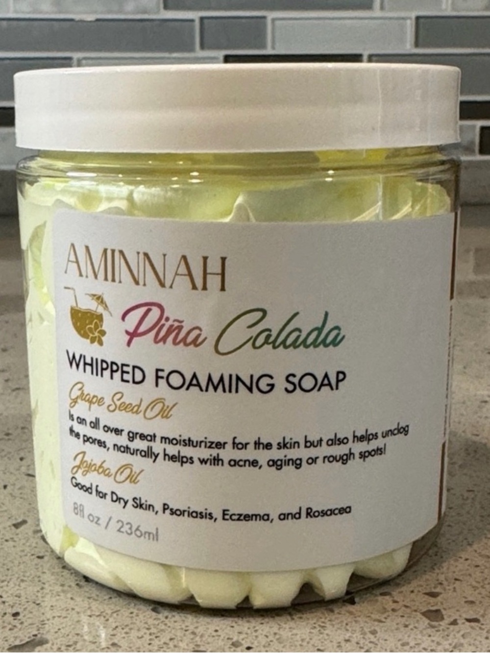 AMINNAH Piña Colada Whipped Foaming Soap